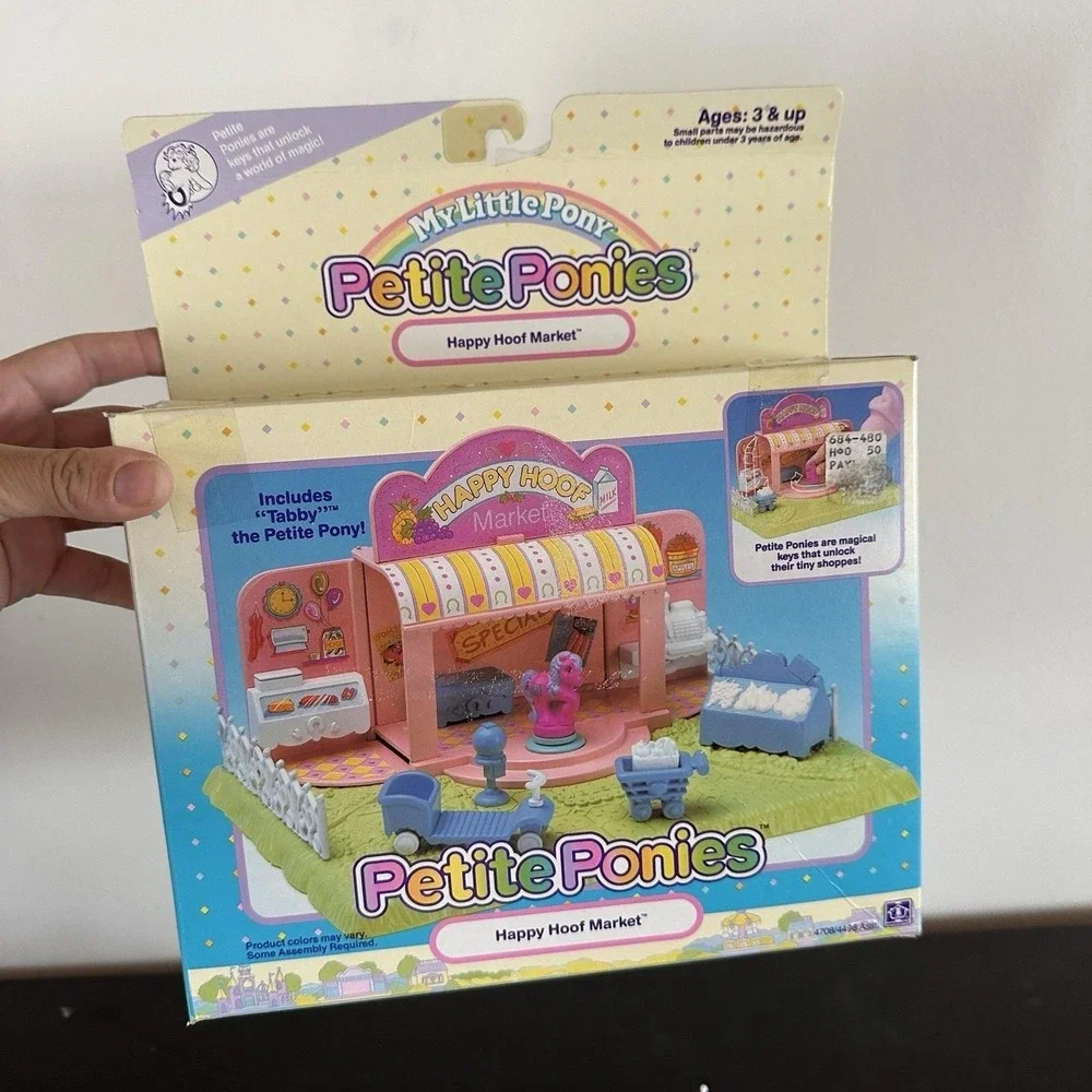 My Little Pony PETITE PONIES Happy Hoof Market W/ Box Hasbro 1989 Missing Pieces